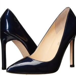 BNWOT- Patent Navy Leather Stiletto Heels (5.5)